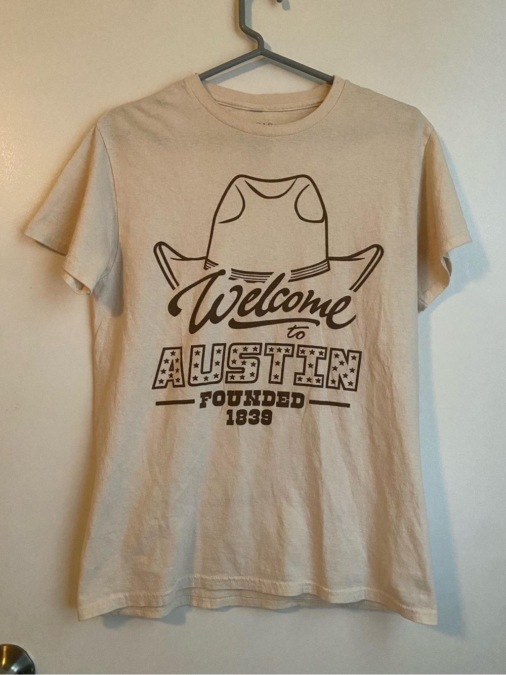 Women’s Austin, Texas Beige & Brown Country Cowgirl Cotton Tee Shirt